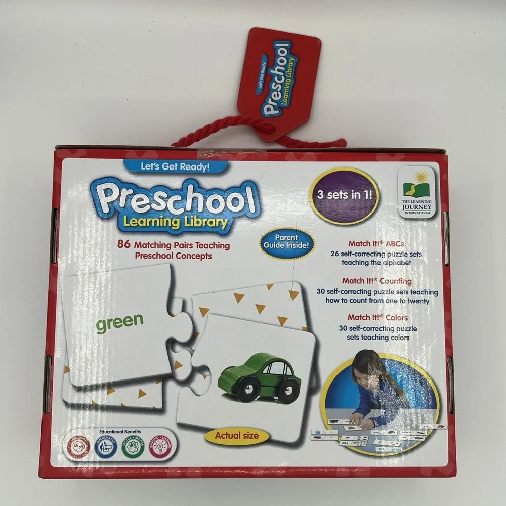 New The Learning Journey Preschool 3-in-1 Learning Library 86 Matching Puzzle